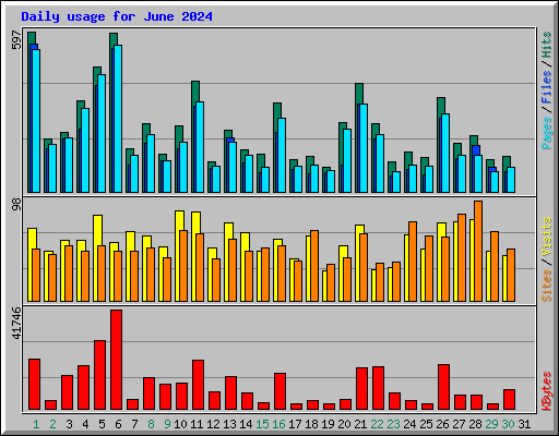 Daily usage for June 2024