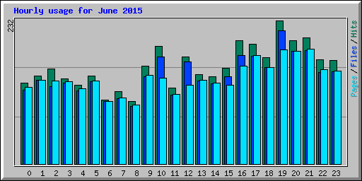 Hourly usage for June 2015